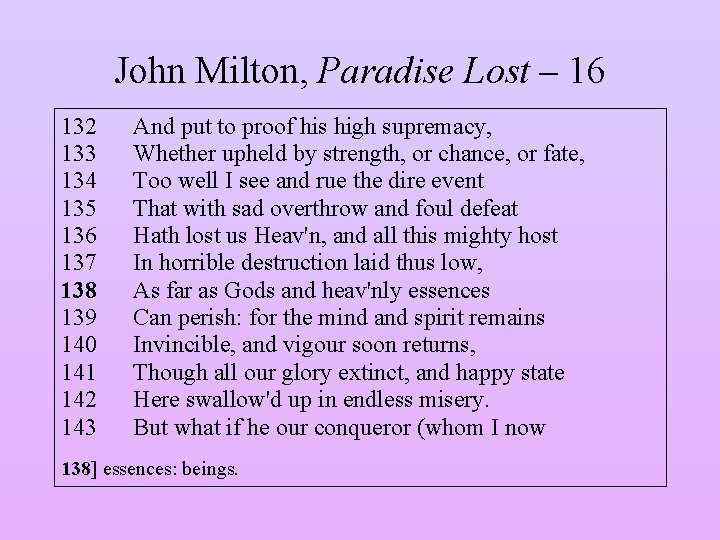 John Milton, Paradise Lost – 16 132 133 134 135 136 137 138 139