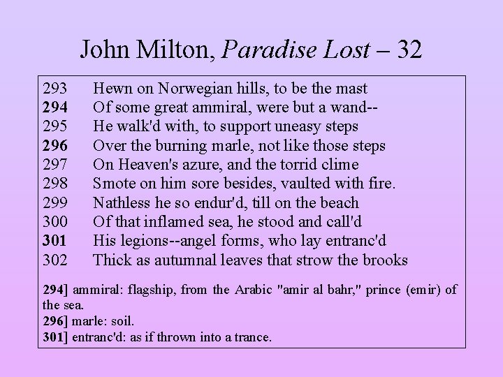 John Milton, Paradise Lost – 32 293 294 295 296 297 298 299 300