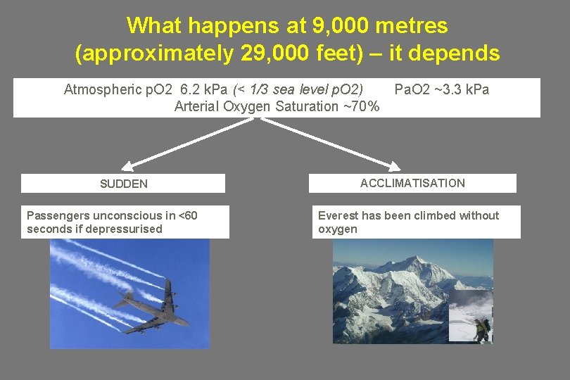 What happens at 9, 000 metres (approximately 29, 000 feet) – it depends Atmospheric