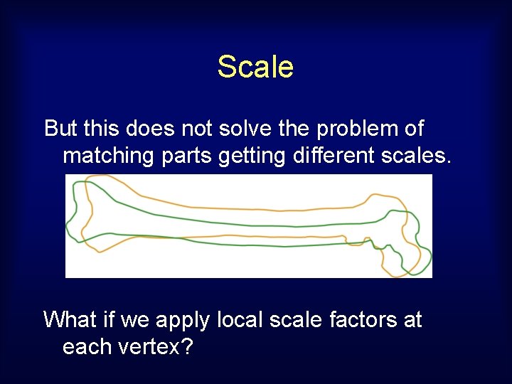 Scale But this does not solve the problem of matching parts getting different scales.