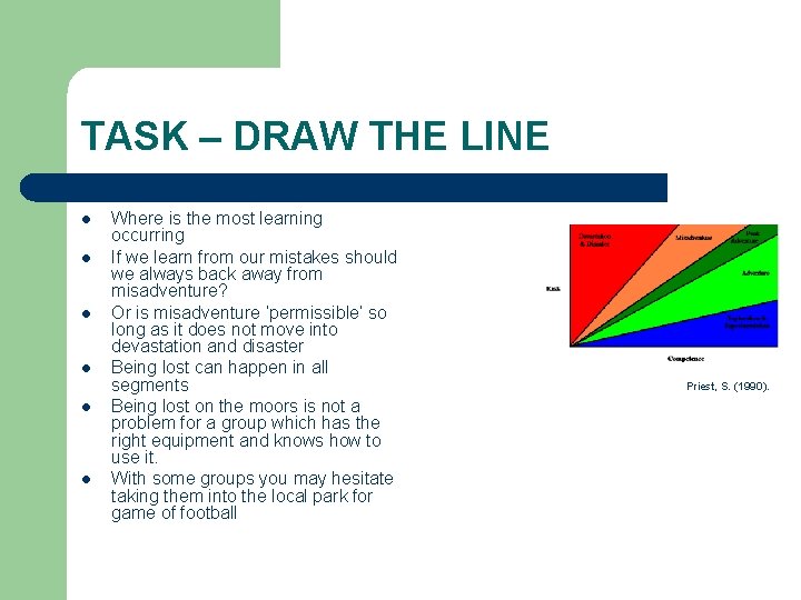 TASK – DRAW THE LINE l l l Where is the most learning occurring