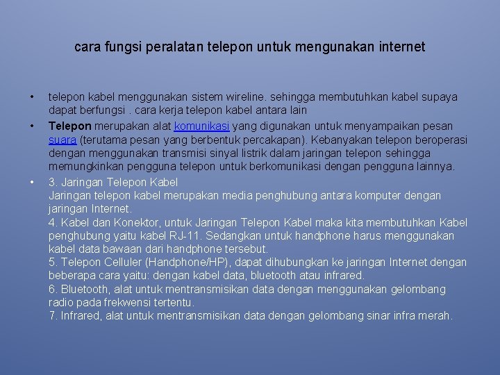 cara fungsi peralatan telepon untuk mengunakan internet • • • telepon kabel menggunakan sistem