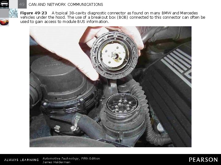 49 CAN AND NETWORK COMMUNICATIONS Figure 49 -23 A typical 38 -cavity diagnostic connector 49 CAN AND NETWORK COMMUNICATIONS Figure 49 -23 A typical 38 -cavity diagnostic connector