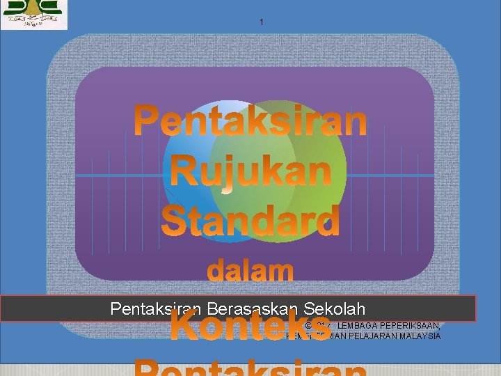1 Pentaksiran Berasaskan Sekolah © 2012 LEMBAGA PEPERIKSAAN, KEMENTERIAN PELAJARAN MALAYSIA 