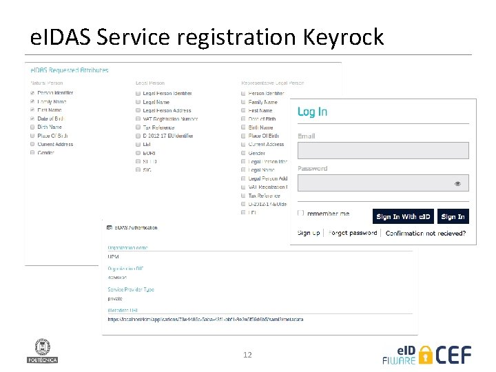 e. IDAS Service registration Keyrock 12 