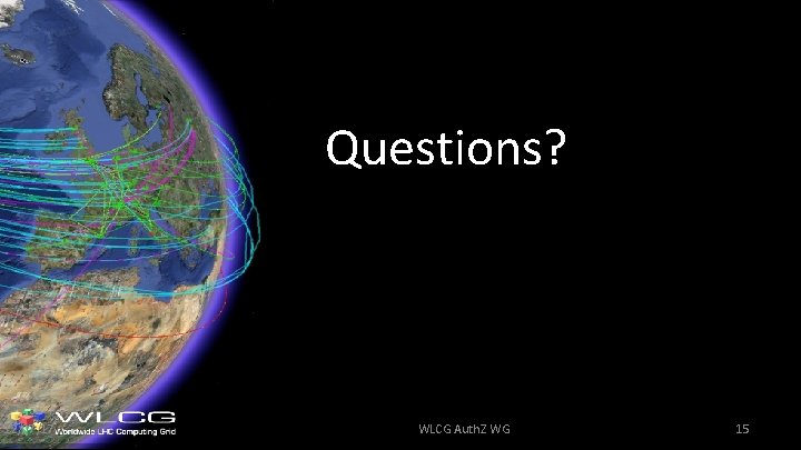 Questions? 12/07/17 WLCG Auth. Z WG 15 Questions? 12/07/17 WLCG Auth. Z WG 15