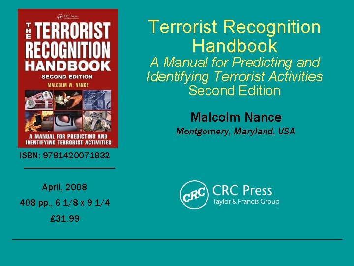 Terrorist Recognition Handbook A Manual for Predicting and Identifying Terrorist Activities Second Edition Malcolm Terrorist Recognition Handbook A Manual for Predicting and Identifying Terrorist Activities Second Edition Malcolm