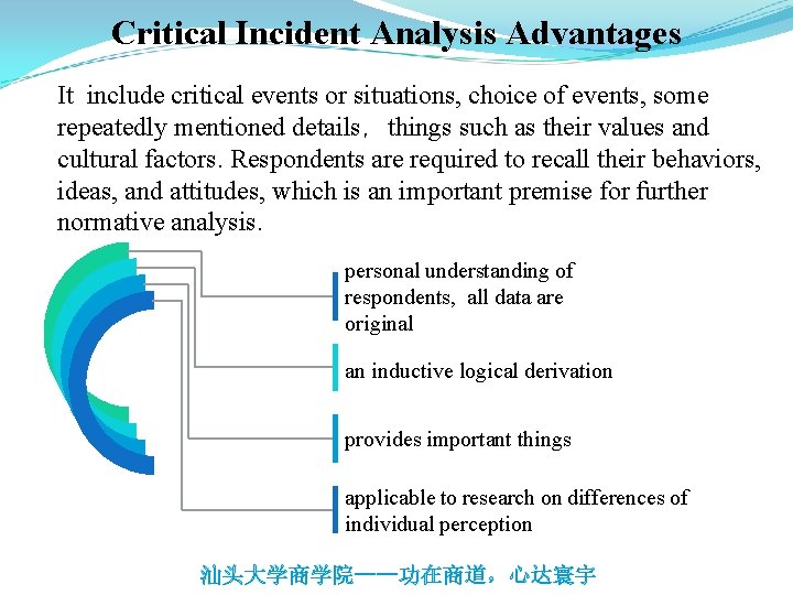 Critical Incident Analysis Advantages It include critical events or situations, choice of events, some