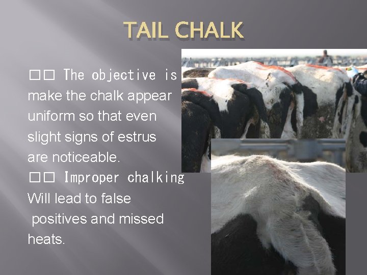 TAIL CHALK �� The objective is to make the chalk appear uniform so that
