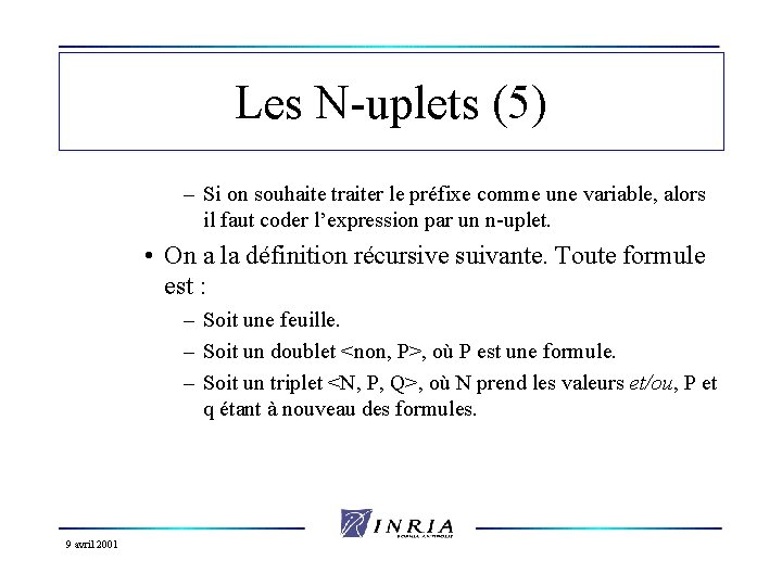 Les N-uplets (5) – Si on souhaite traiter le préfixe comme une variable, alors