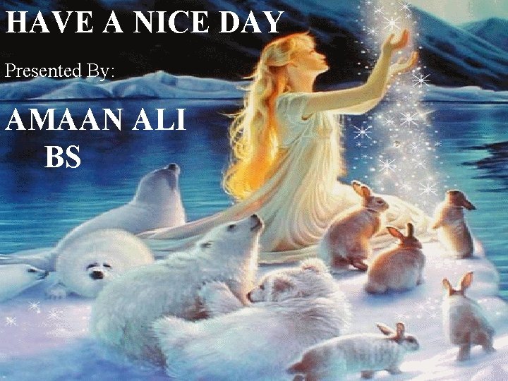 HAVE A NICE DAY Presented By: AMAAN ALI BS 