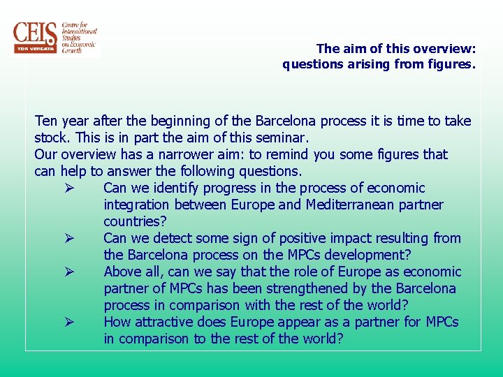 The aim of this overview: questions arising from figures. Ten year after the beginning