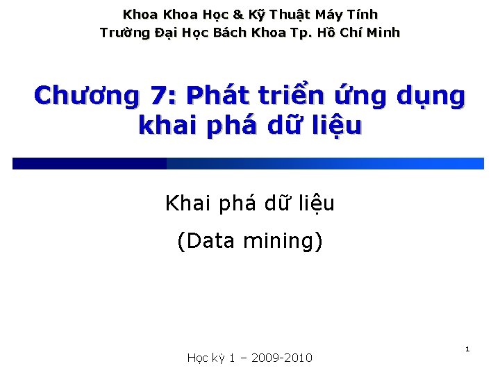 Khoa Học & Kỹ Thuật Máy Tính Trường Đại Học Bách Khoa Tp. Hồ