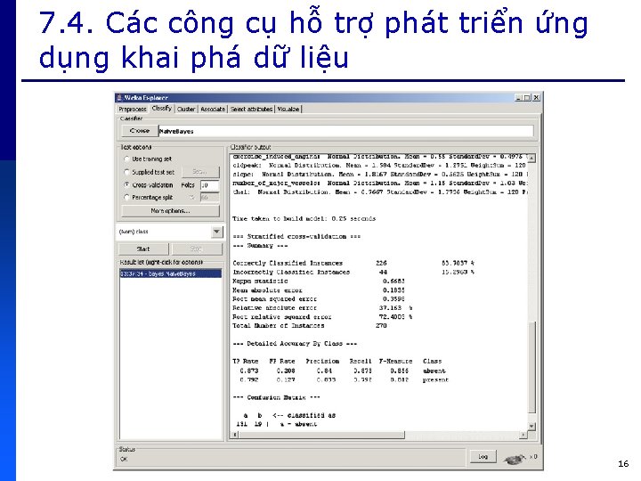 7. 4. Các công cụ hỗ trợ phát triển ứng dụng khai phá dữ