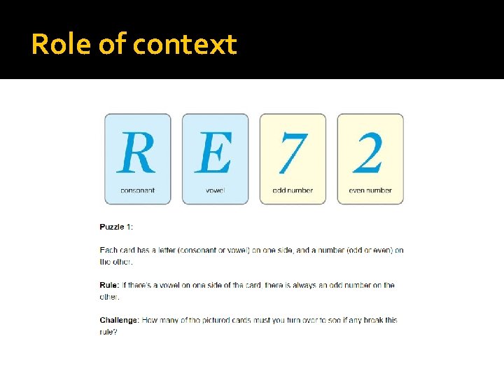 Role of context 