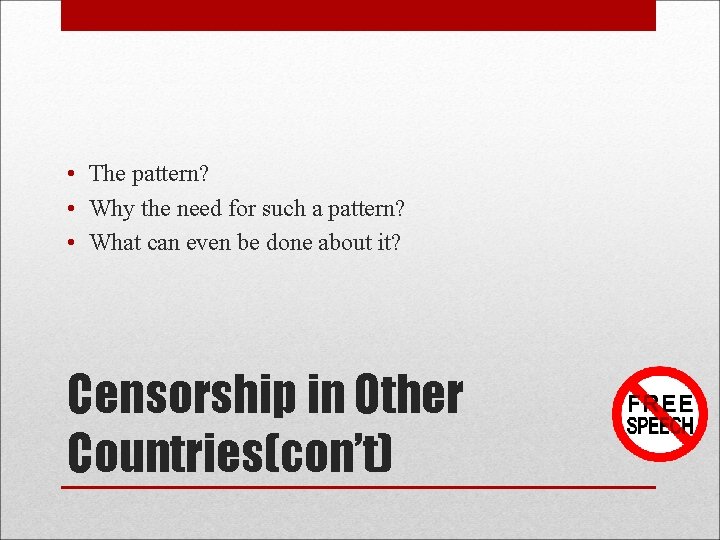 • The pattern? • Why the need for such a pattern? • What • The pattern? • Why the need for such a pattern? • What