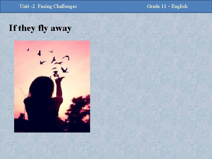 -2 Challenges Facing Challenges Unit -2 Unit Facing If they fly away Grade 11