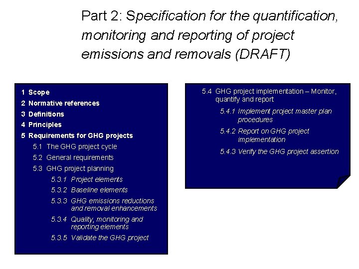 Part 2: Specification for the quantification, monitoring and reporting of project emissions and removals