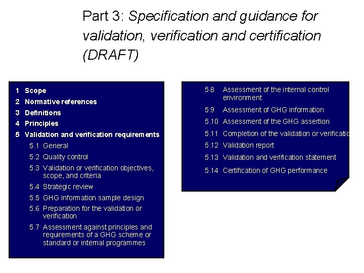 Part 3: Specification and guidance for validation, verification and certification (DRAFT) 5. 8 Assessment