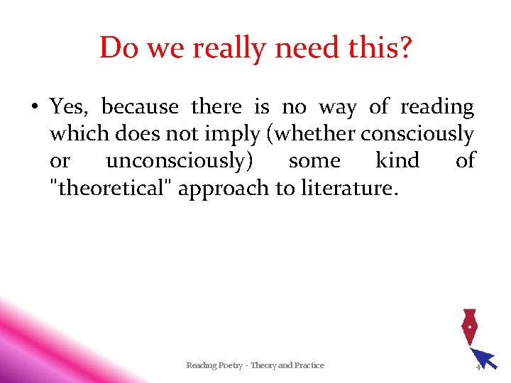 Do we really need this? • Yes, because there is no way of reading