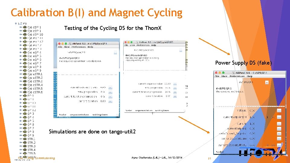 Calibration B(I) and Magnet Cycling Testing of the Cycling DS for the Thom. X