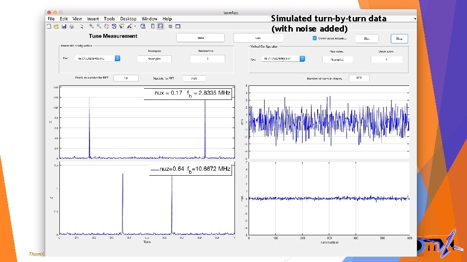 Simulated turn-by-turn data (with noise added) Thom. X Ring Commissioning Iryna Chaikovska (LAL) –