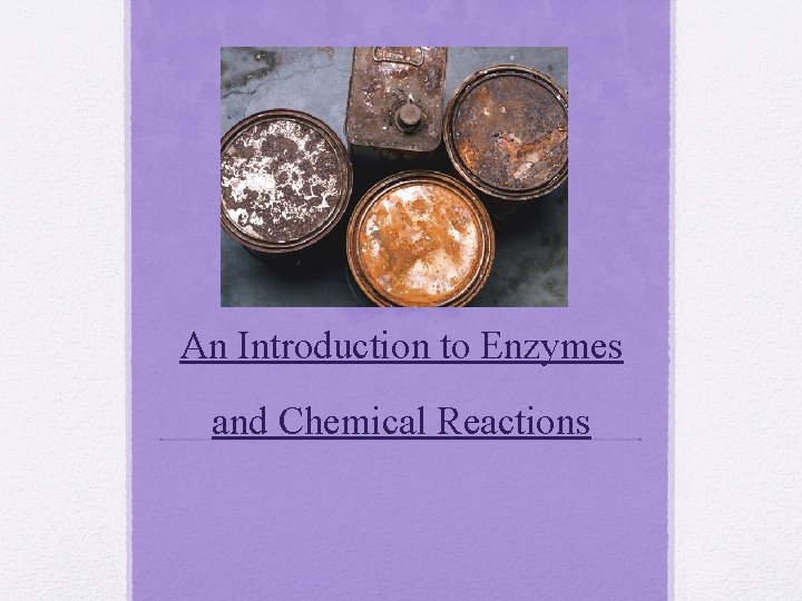 An Introduction to Enzymes and Chemical Reactions 