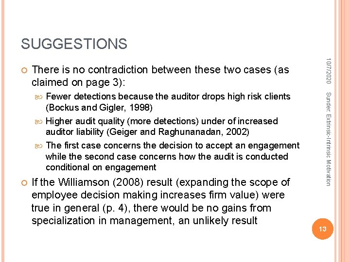 SUGGESTIONS There is no contradiction between these two cases (as claimed on page 3):