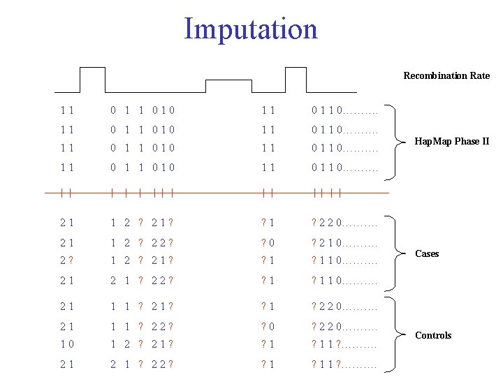 Imputation Recombination Rate 11 0 1 1 010 11 0 1 1 0………. 21