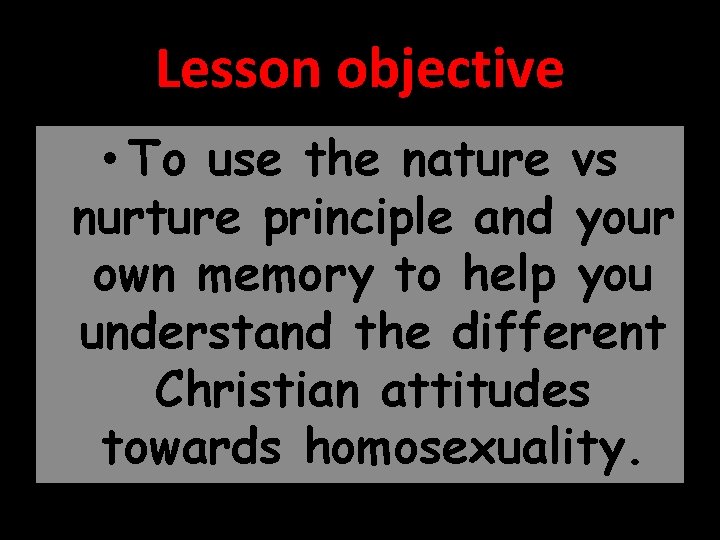 SPOT the PROBLEM here Lesson objective To use