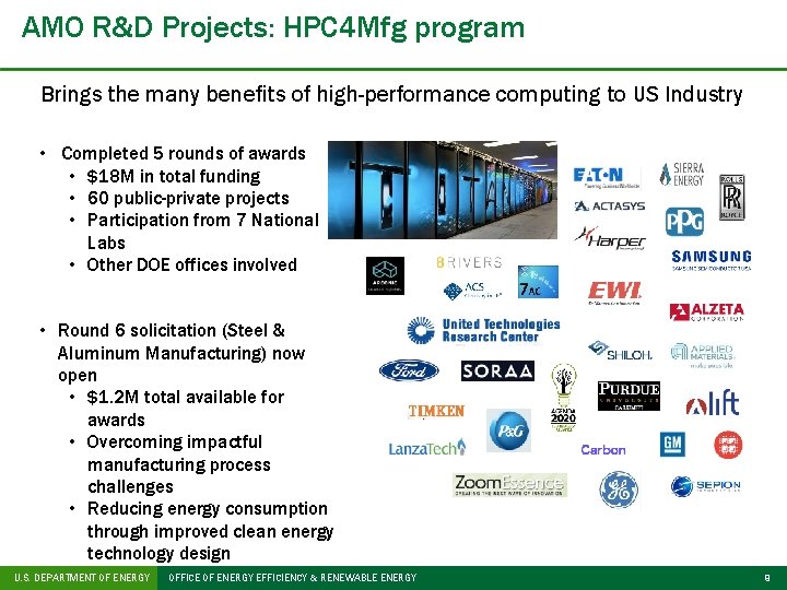 AMO R&D Projects: HPC 4 Mfg program Brings the many benefits of high-performance computing