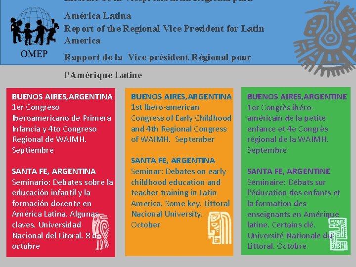 Informe de la Vicepresidencia Regional para América Latina Report of the Regional Vice President