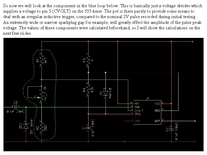 So now we will look at the components in the blue loop below. This