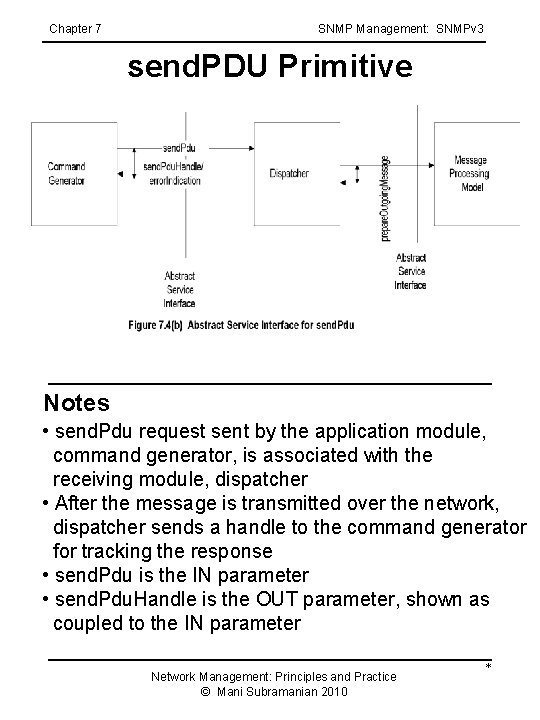Chapter 7 SNMP Management: SNMPv 3 send. PDU Primitive Notes • send. Pdu request Chapter 7 SNMP Management: SNMPv 3 send. PDU Primitive Notes • send. Pdu request