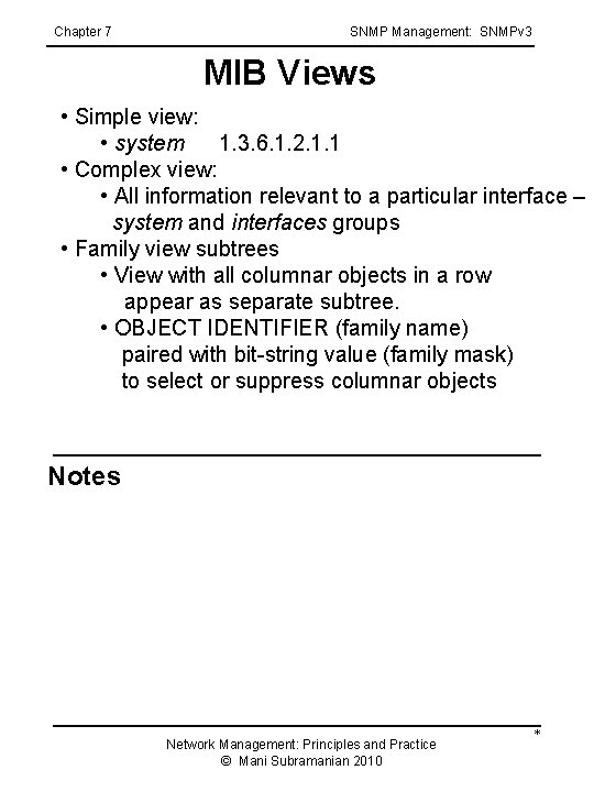 Chapter 7 SNMP Management: SNMPv 3 MIB Views • Simple view: • system 1. Chapter 7 SNMP Management: SNMPv 3 MIB Views • Simple view: • system 1.
