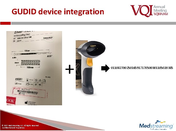 GUDID device integration + © 2017 Medstreaming LLC. All Rights Reserved. Confidential and Proprietary