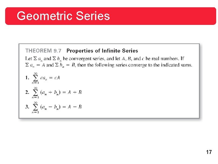 Geometric Series 17 