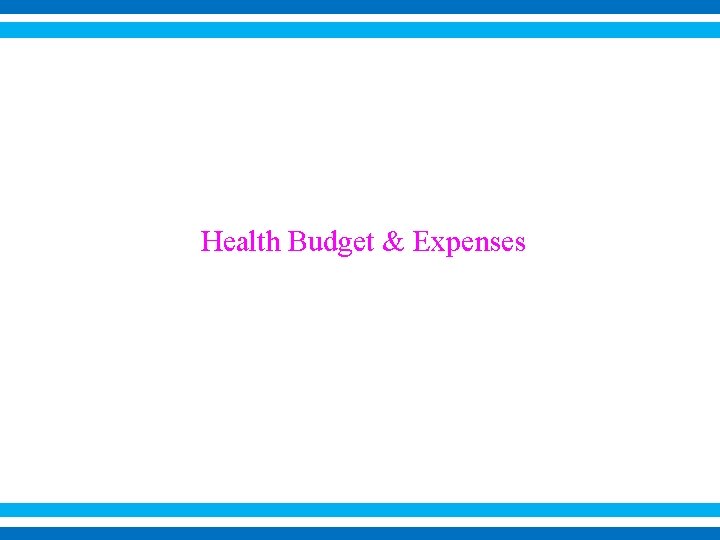  Health Budget & Expenses 