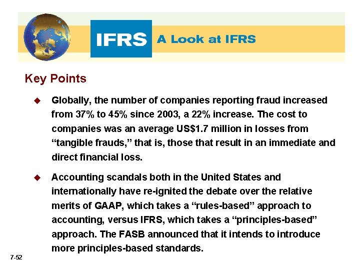 Key Points u Globally, the number of companies reporting fraud increased from 37% to