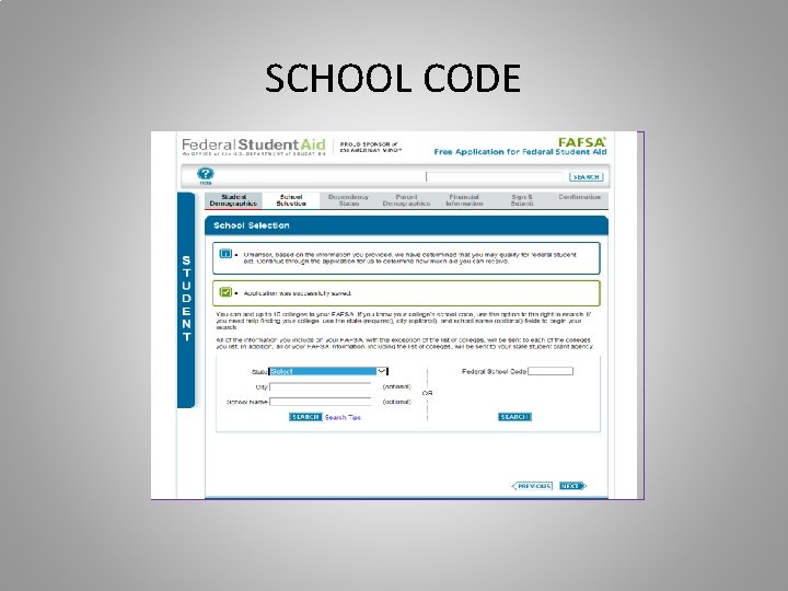 SCHOOL CODE SCHOOL CODE