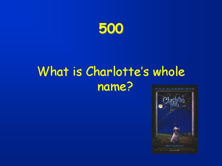 500 What is Charlotte’s whole name? 