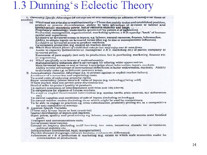 1. 3 Dunning‘s Eclectic Theory 14 