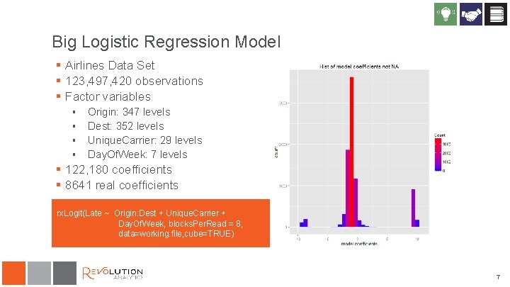 Big Logistic Regression Model § Airlines Data Set § 123, 497, 420 observations §