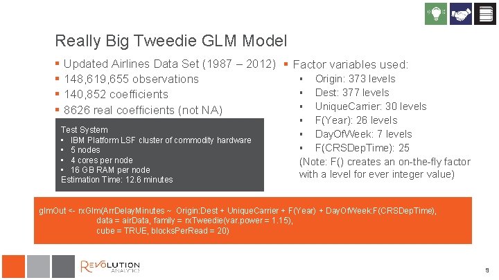 Really Big Tweedie GLM Model § § Updated Airlines Data Set (1987 – 2012)