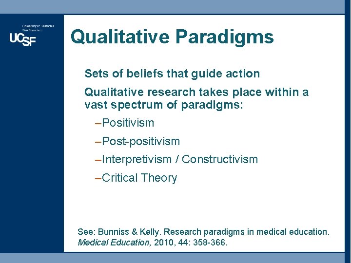 Qualitative Paradigms Sets of beliefs that guide action Qualitative research takes place within a Qualitative Paradigms Sets of beliefs that guide action Qualitative research takes place within a
