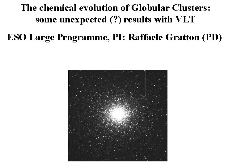 The chemical evolution of Globular Clusters: some unexpected (? ) results with VLT ESO