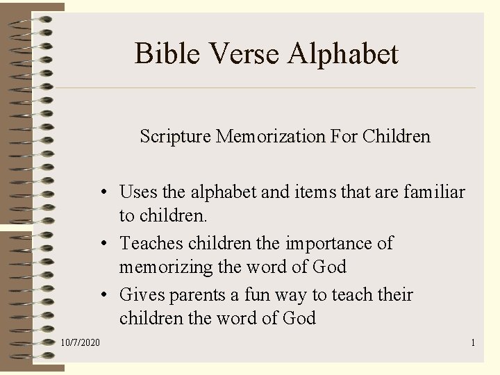 Bible Verse Alphabet Scripture Memorization For Children • Uses the alphabet and items that