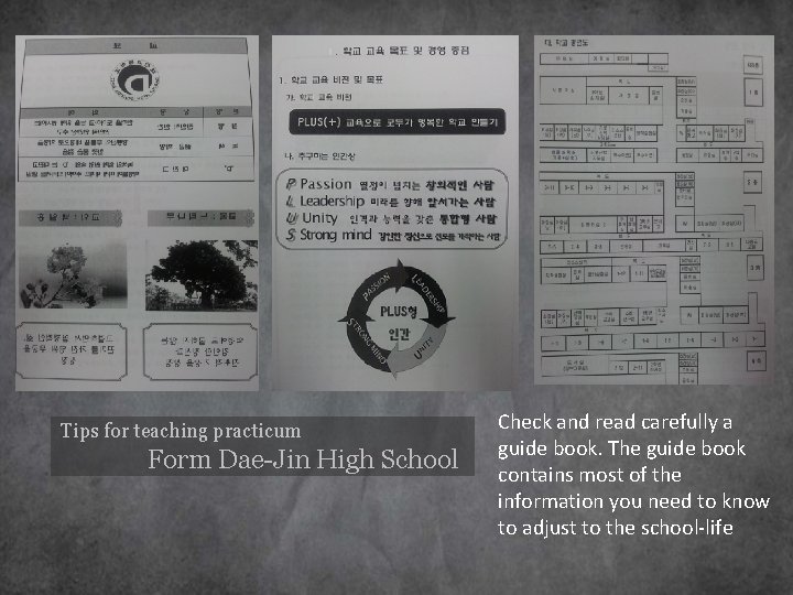 Tips for teaching practicum Form Dae-Jin High School Check and read carefully a guide Tips for teaching practicum Form Dae-Jin High School Check and read carefully a guide