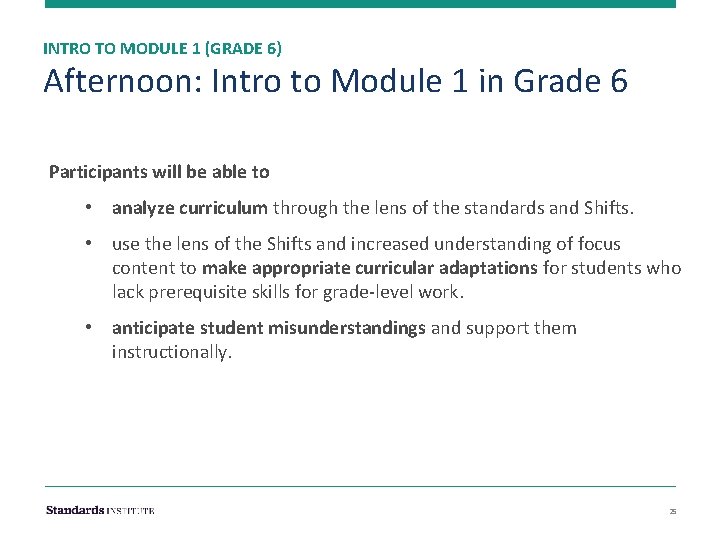 INTRO TO MODULE 1 (GRADE 6) Afternoon: Intro to Module 1 in Grade 6