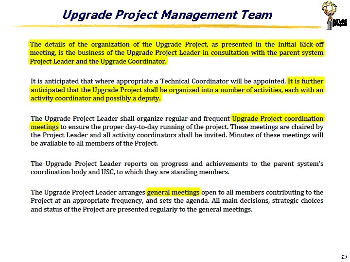 Upgrade Project Management Team 13 